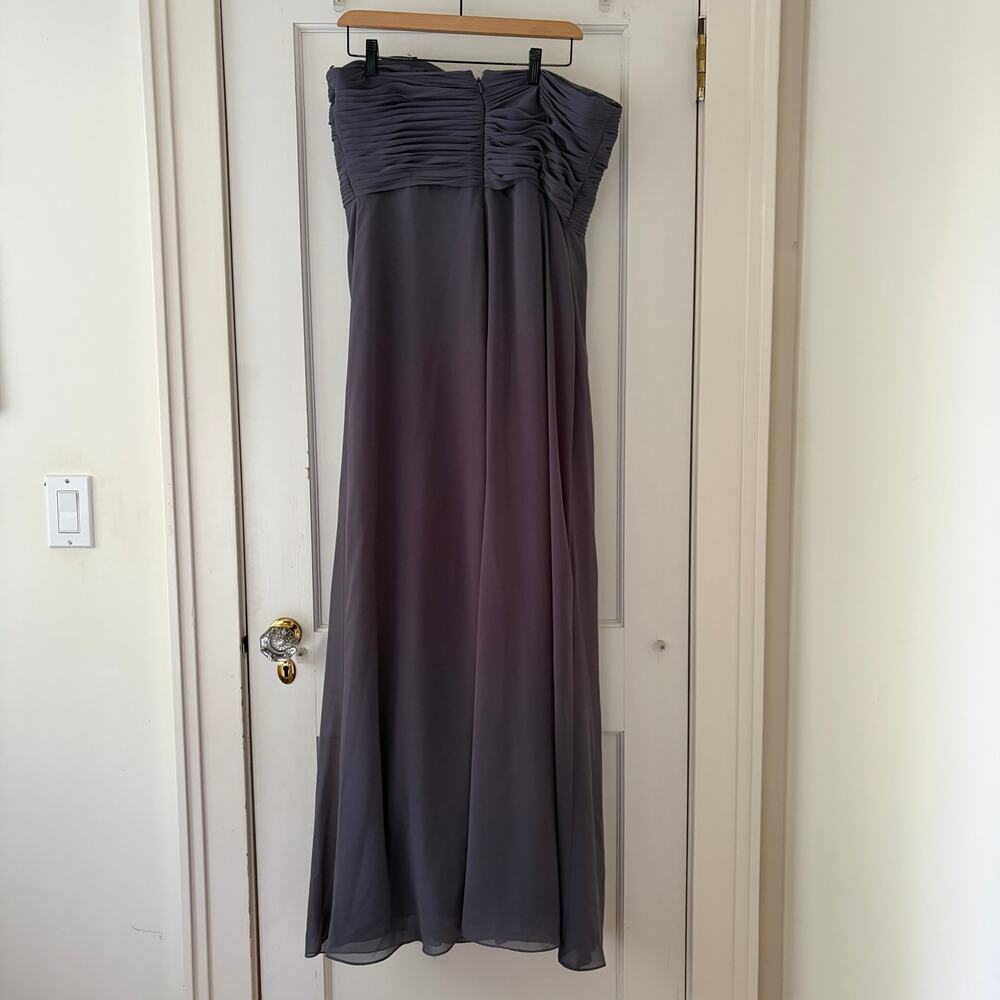 Bill Levkoff 82955 Strapless Gray Formal Dress Size 16 - Picture 3 of 9
